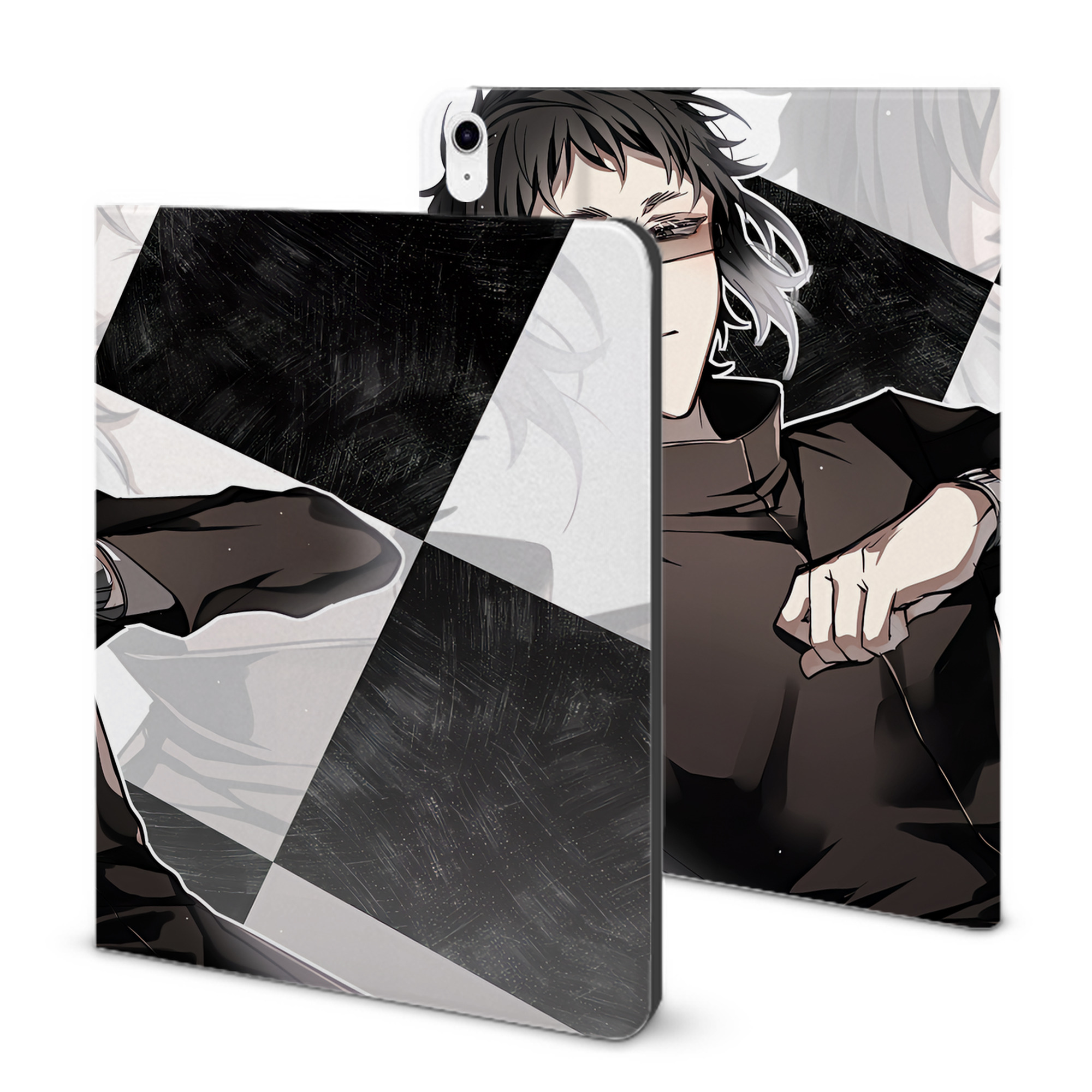 （画像用） 文豪ストレイドッグス Bungo Stray Dogs IPad ケース ブック型 PUレザー TPU 耐衝撃 軽量 薄型 ペン収納なし 全面保護 IPad 各モデル対応